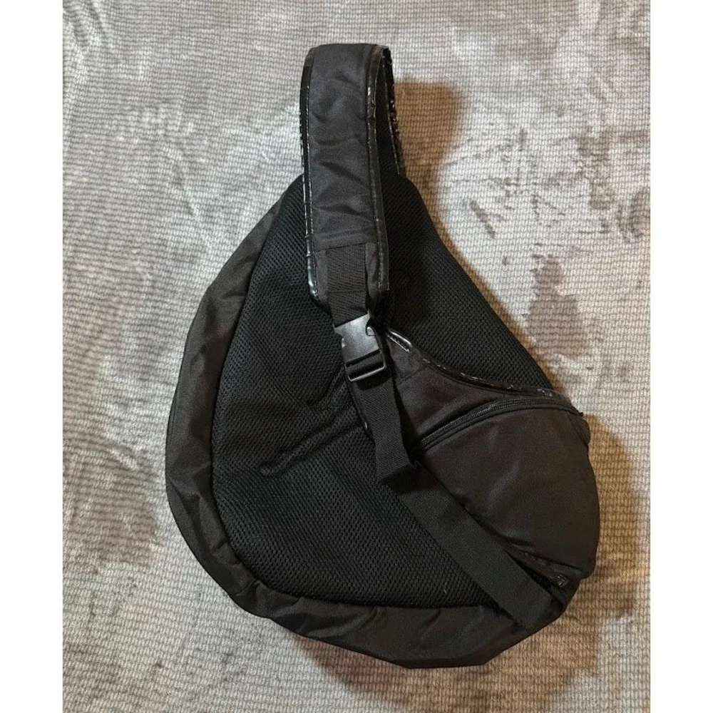 Vintage Jordan Brand Sling Backpack Black Red Jumpman One Shoulder Bag 1113-022